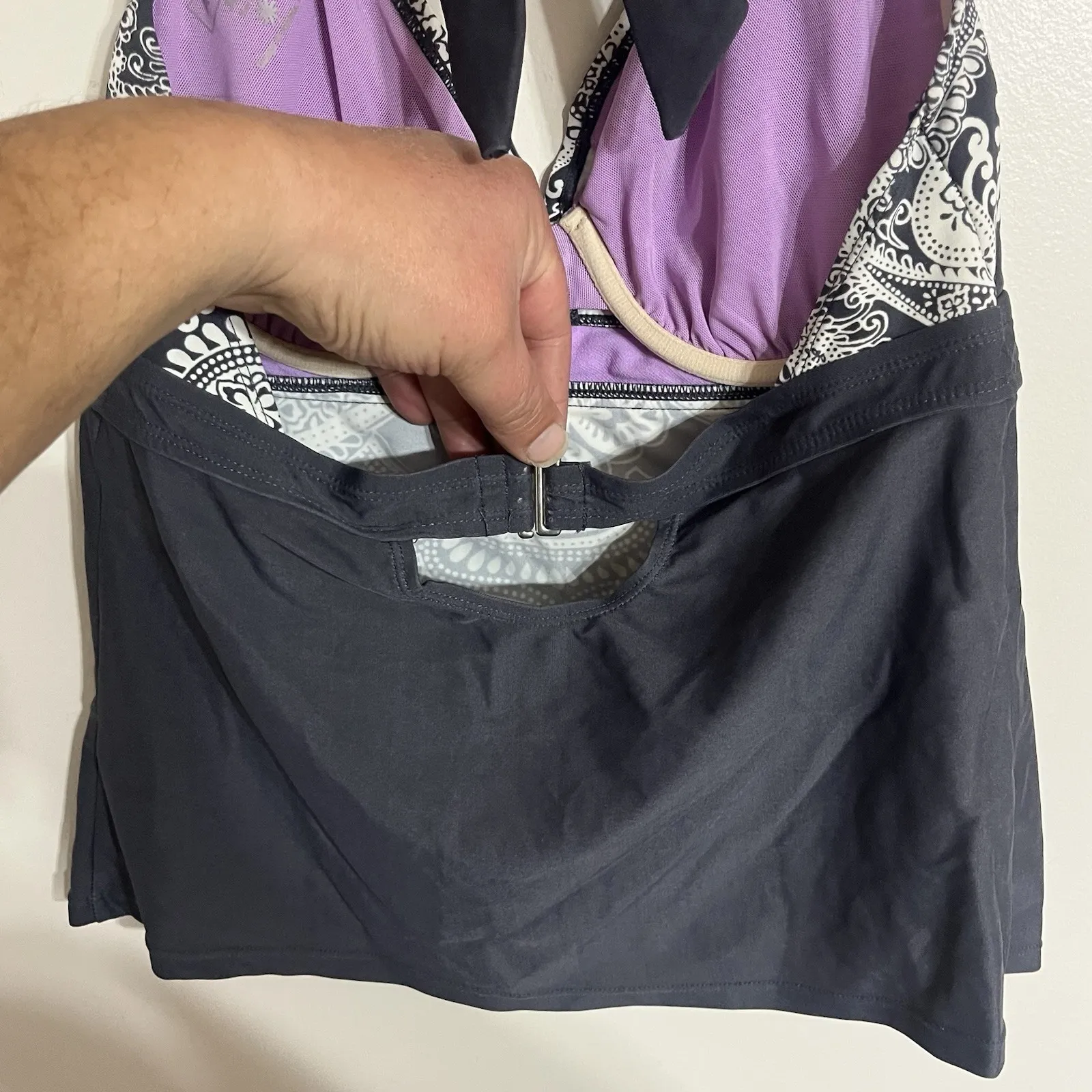 Athleta Women's Tankini Top Paisley Bandana Print Size 36B / 34C Underwire - Image 11