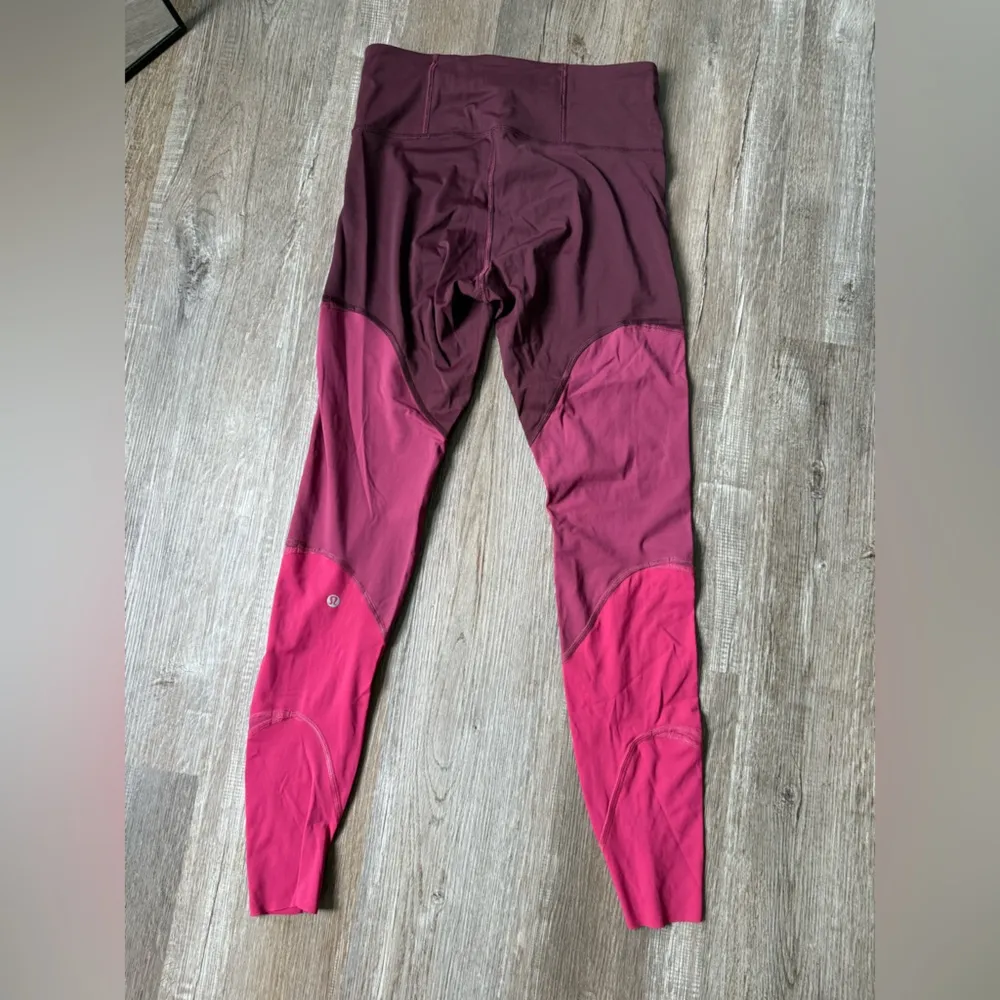 Lululemon Workout Leggings Running Athleisure Pink Purple Size 6 8 - Image 2