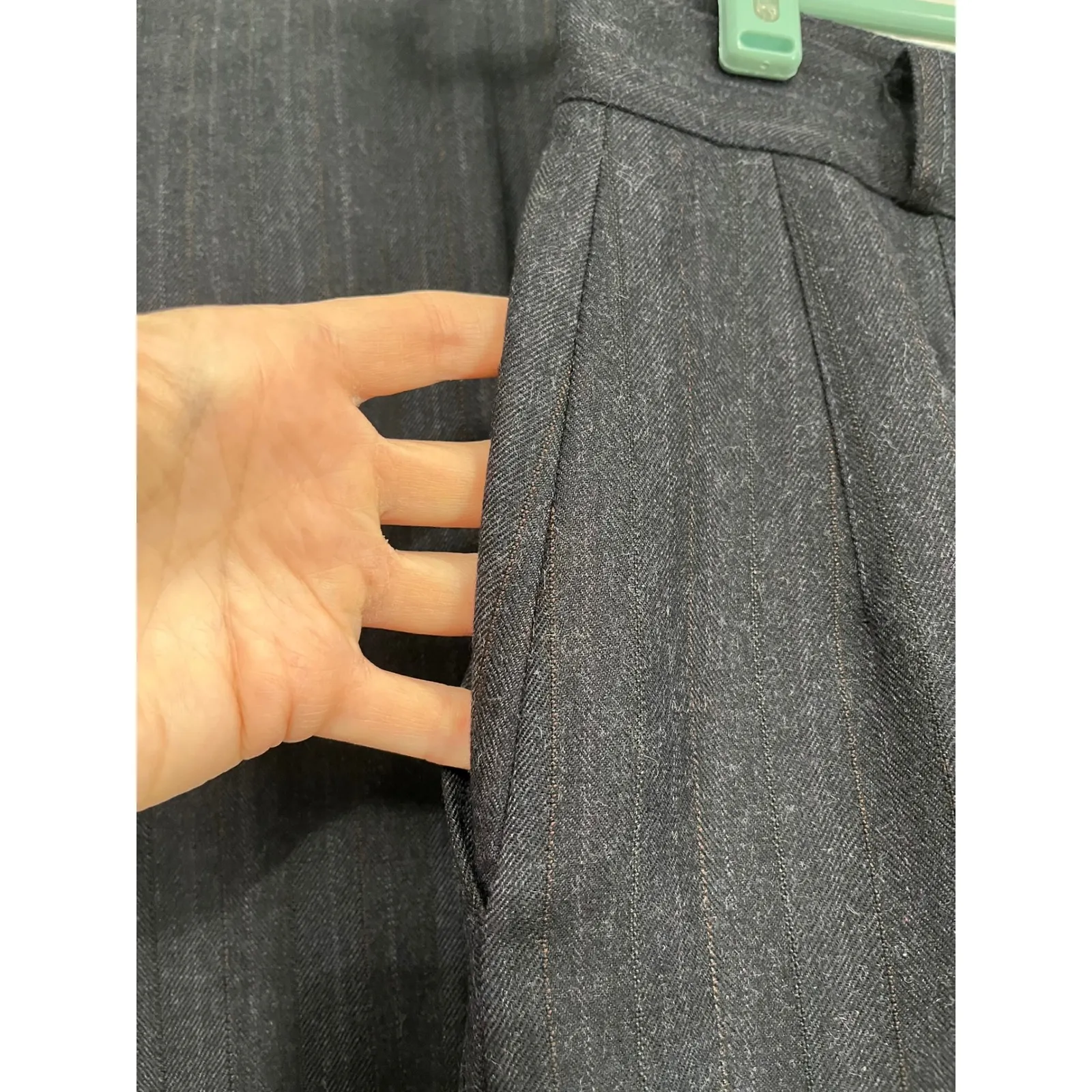 Vintage harve‎ Benard Pinstripe Wool Skirt Suit Petite Blazer Set Size 8 - Image 11