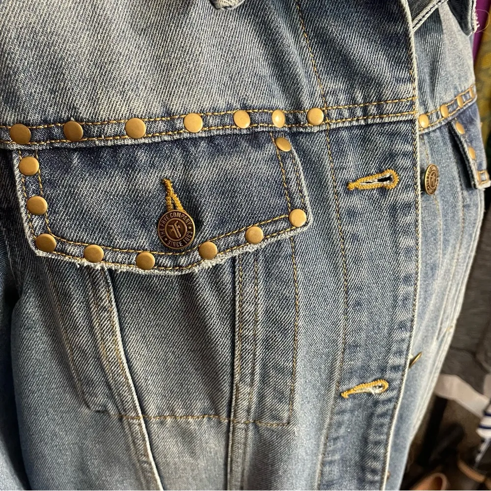 Frye Denim Jean Jacket Rivets Studding Detail NEW with tags - Image 13