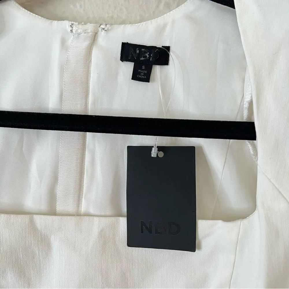 Revolve NBR Long Sleeve Hastings Mini Dress in White NWT Size Small - Image 7