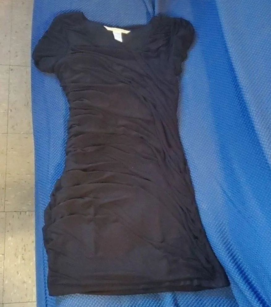 DVF Diane Von Furstenberg black ruched drape EROSA silk sz 10 - Image 5