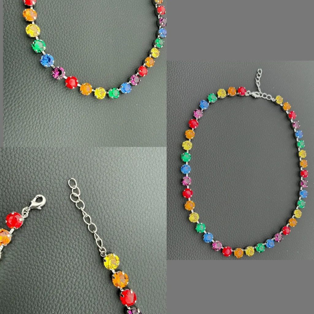 Handcrafted Cupchain necklace with Swarovski crystal - Image 3