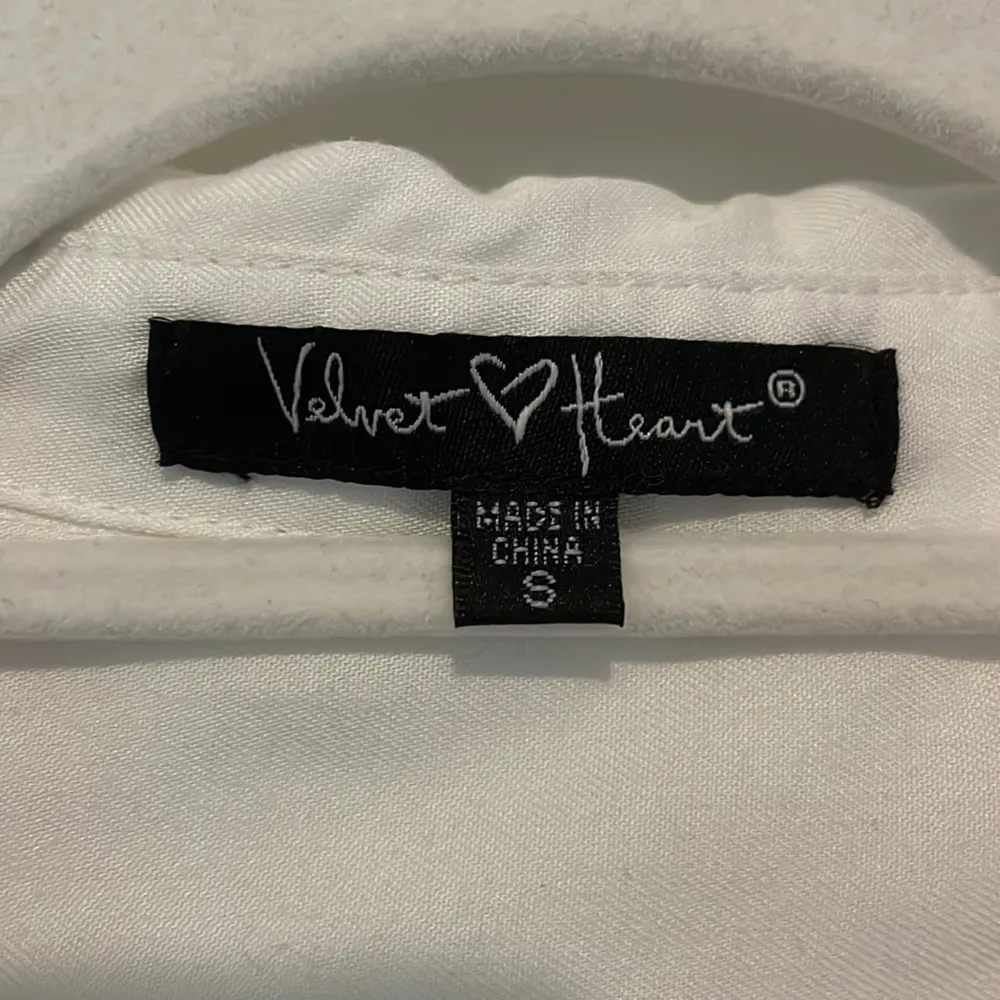 Velvet heart white button down shirt - Image 2