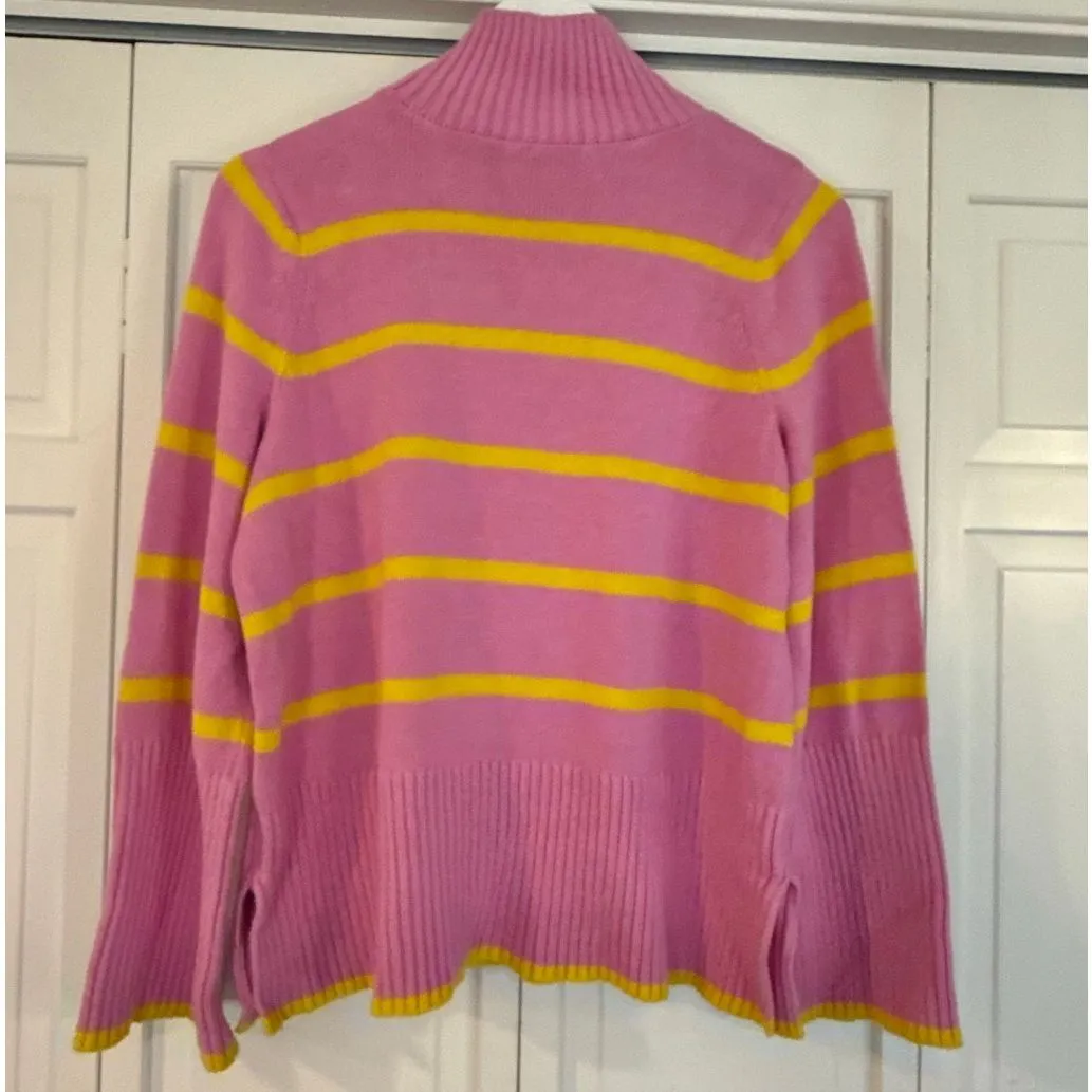 Free Assembly pink and yellow striped mock neck sweater small - Image 10