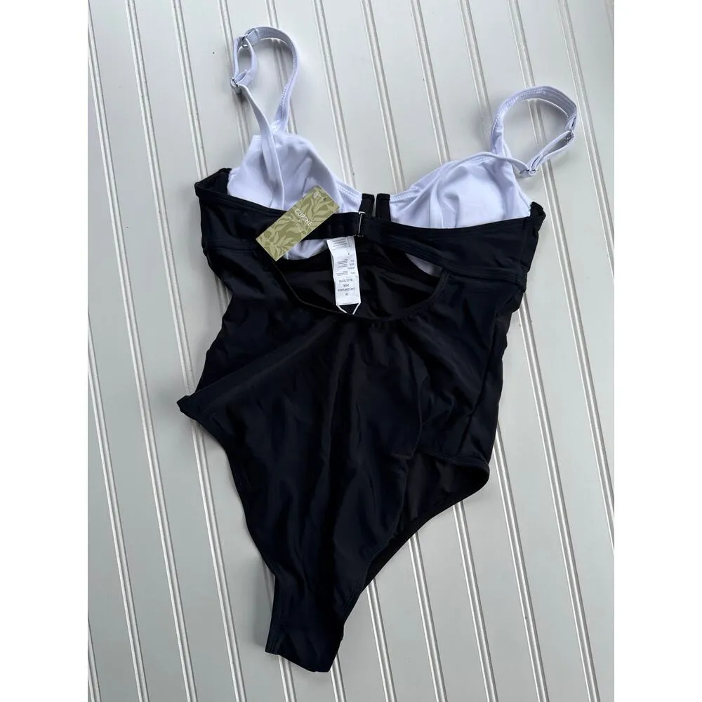 NWT Cupshe Twist Cut-Out Tummy Control & Audrey V-Wire One-Piece Swimsuit SET M - Image 11