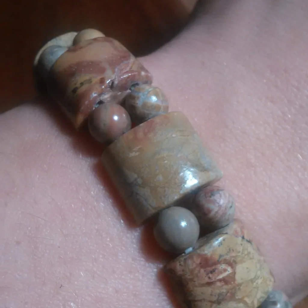 Rainbow Picasso Stone Tanker Stretch Bracelet (6 to 7 Inch) - Image 3