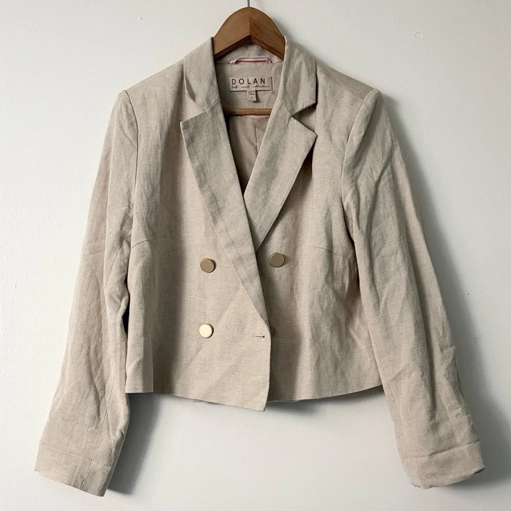 Anthropologie Dolan M Pleated-Back Cropped Blazer - Image 4