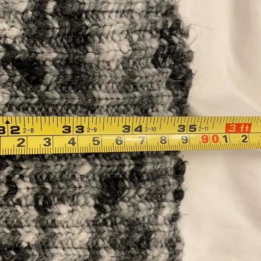 The Limited Black White Knit Long Duster Open Cardigan Sweater Womens Large - Image 4