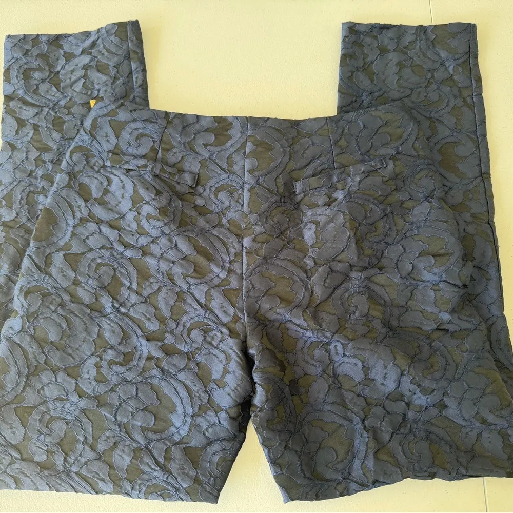 VTG Frank Lyman Casual size 6 Blue Black Floral Paisley Design Long Pants - Image 9