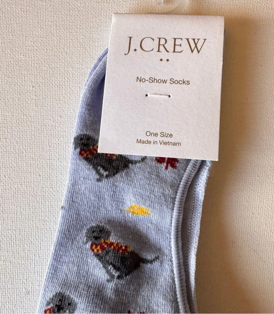 J.Crew Women's No Show Ankle Seasonal Puppy Theme Socks Sz OS New with tag - Image 3