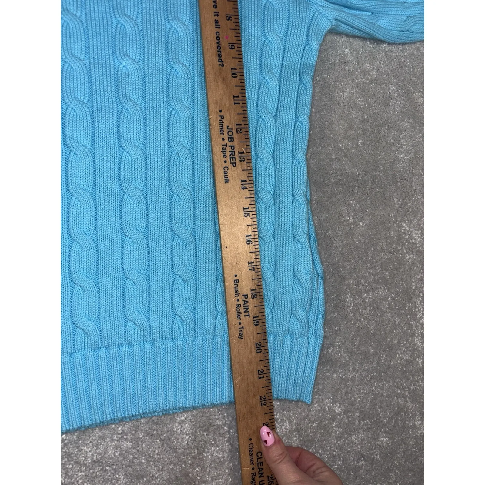 NWT- $128 Polo Ralph Lauren Women's Light Blue Pink Pony Cable Knit Sweater-Xs - Image 8