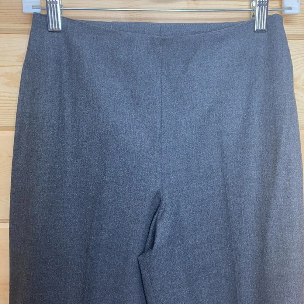 Gunex Made in Italy Grey Wool Flat Front Trousers Gray Size 4 - Image 2