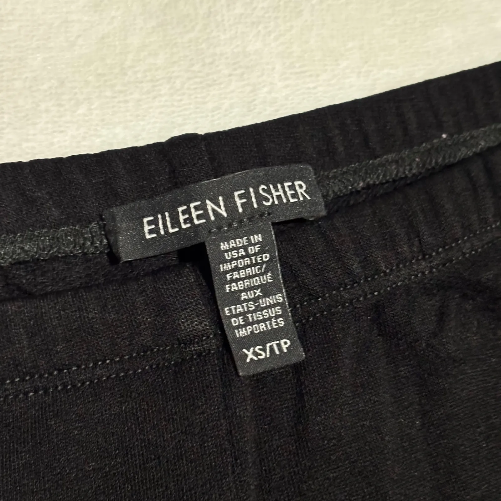 Eileen Fisher Black Stretch Legging Pants Fleece Lined Women's size XS Tencel - Image 2