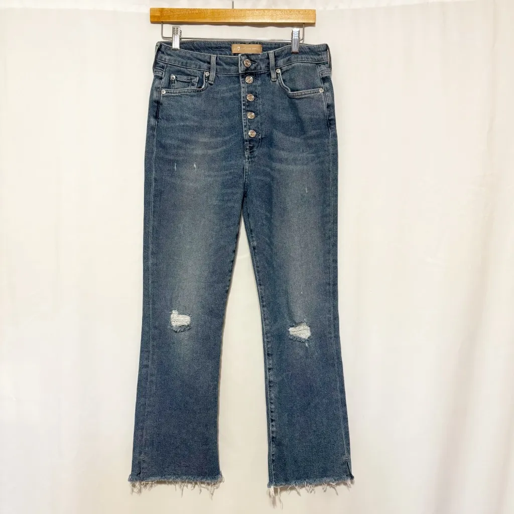 7 For All Mankind Women's Ultra High Rise Slim Kick Flare‎ Jeans size 28 - Image 3