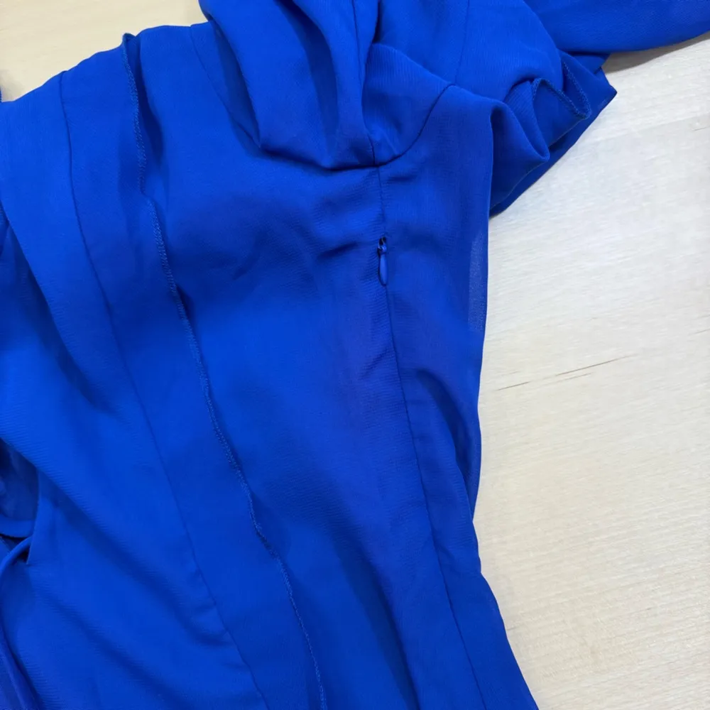 White Fox Falling to Pieces Azure Long Sleeve Blue Dress Womens Medium - Image 8