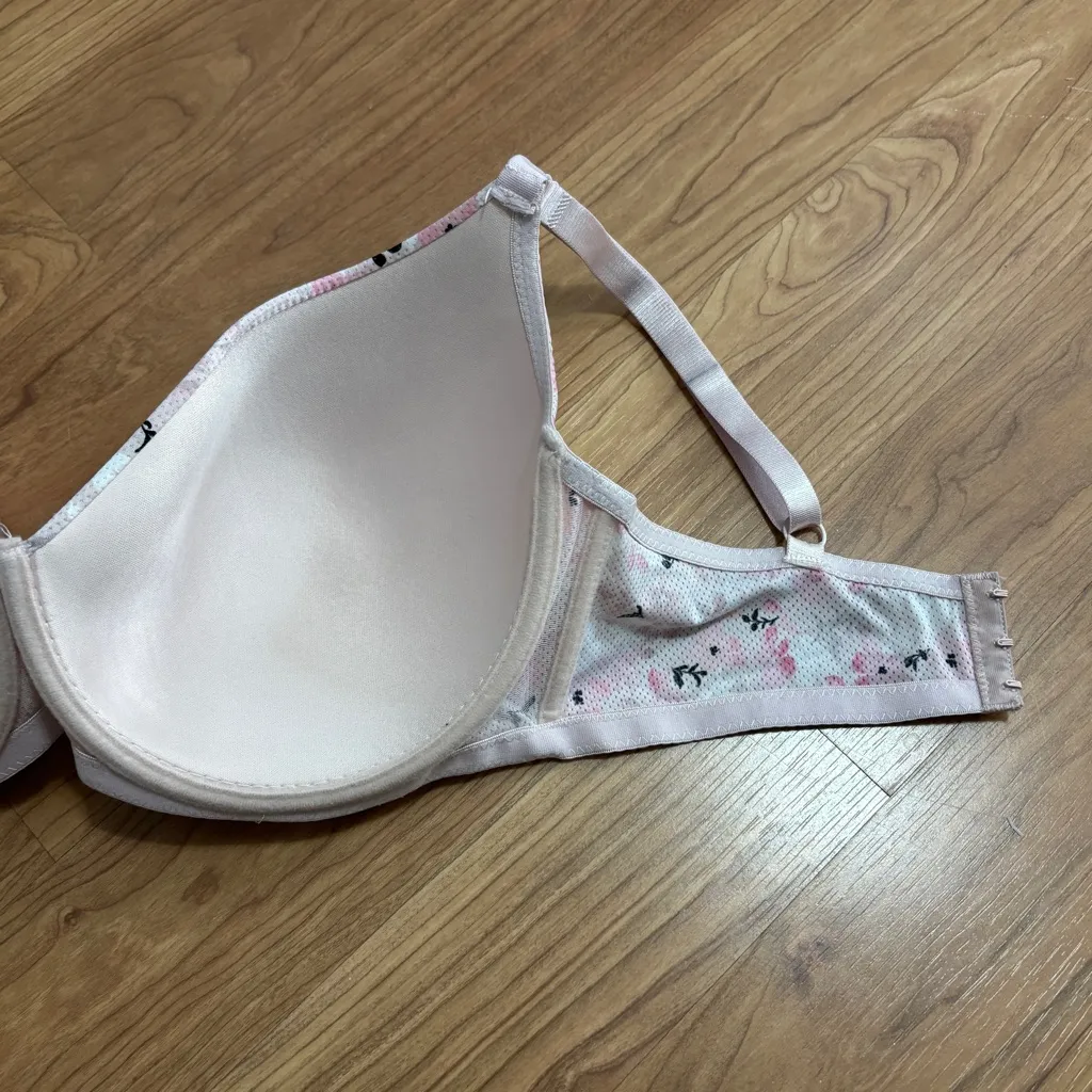Laura Ashley Bra 40DD Lightly Lined Underwire Pink Flowers - Image 3