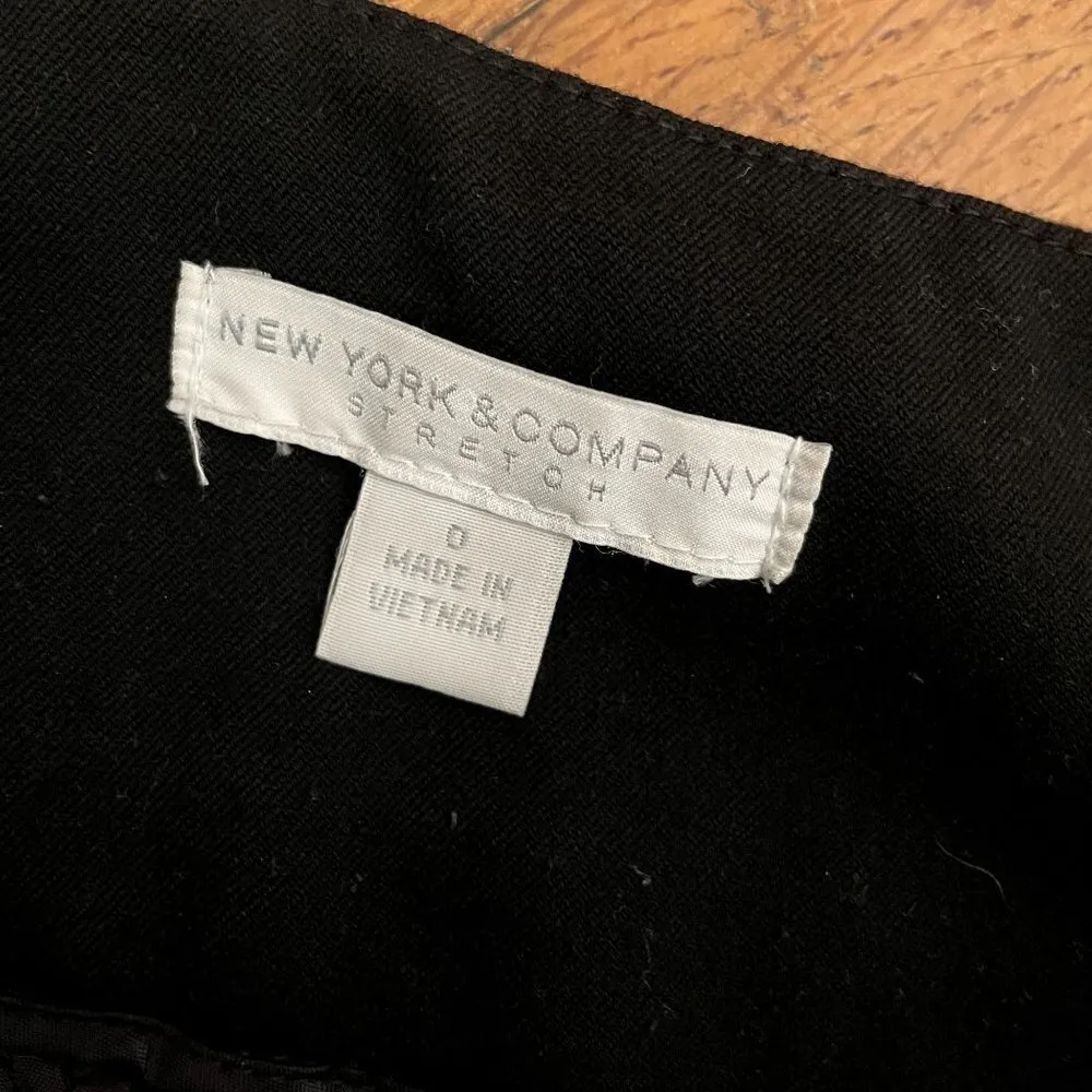 New York & Company stretch black dress pants business casual style trousers work Size 0 - Image 3