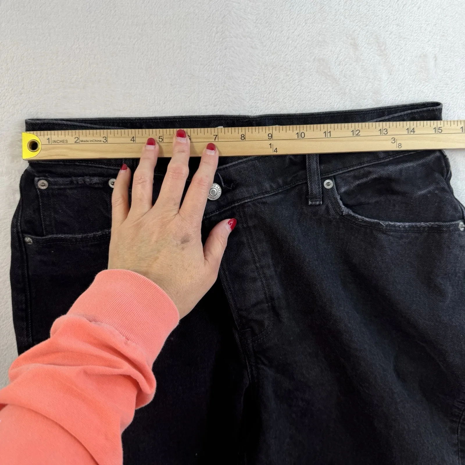 Abercrombie Fitch 29 8 Curve Love High Rise Dad Jeans Asymmetrical Waist Black - Image 14