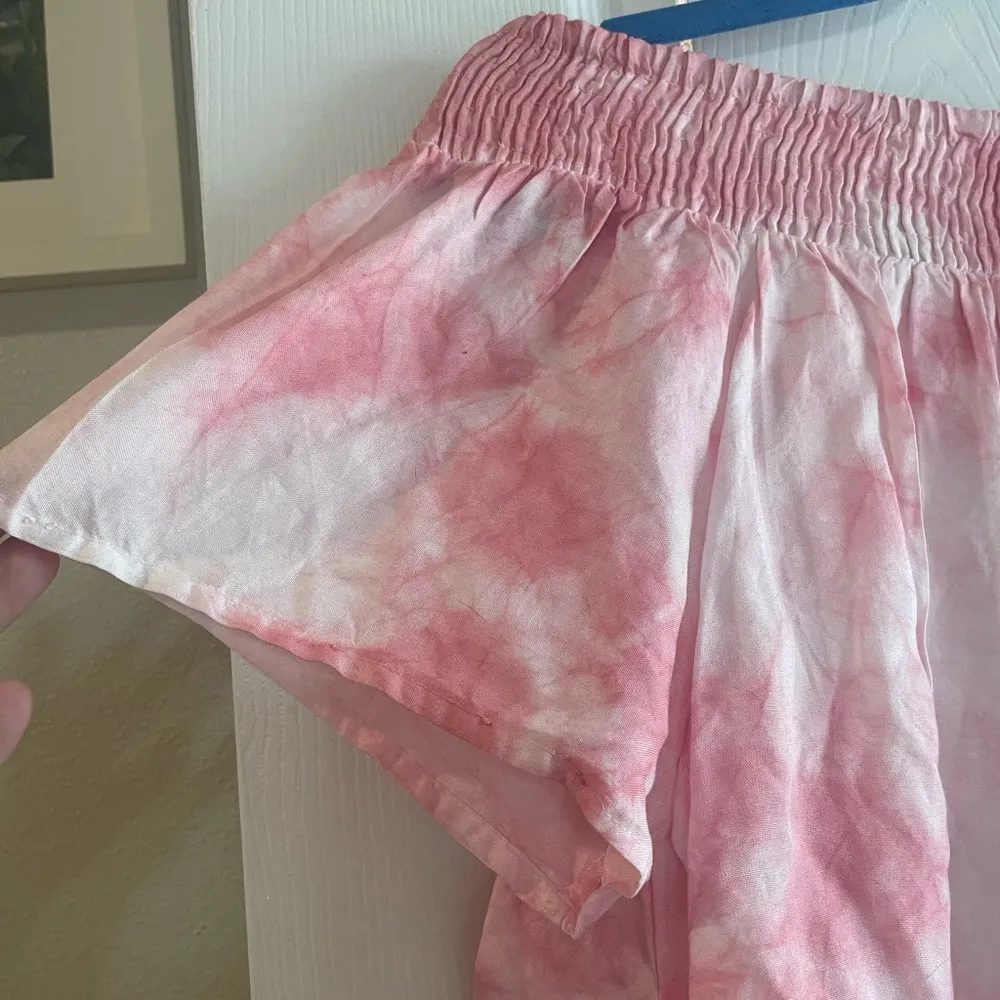 NWT Kiwi & Punch Women's Tie Dye Off Shoulder Crop Top Blush size small Pink - Image 7