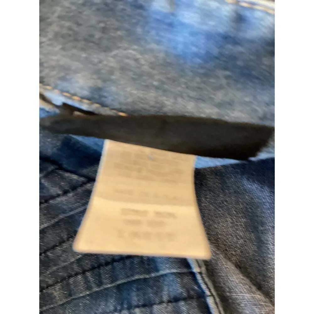 Vintage Roughrider by Circle T Blue Denim Western rodeo midi knee dress L Size L - Image 11