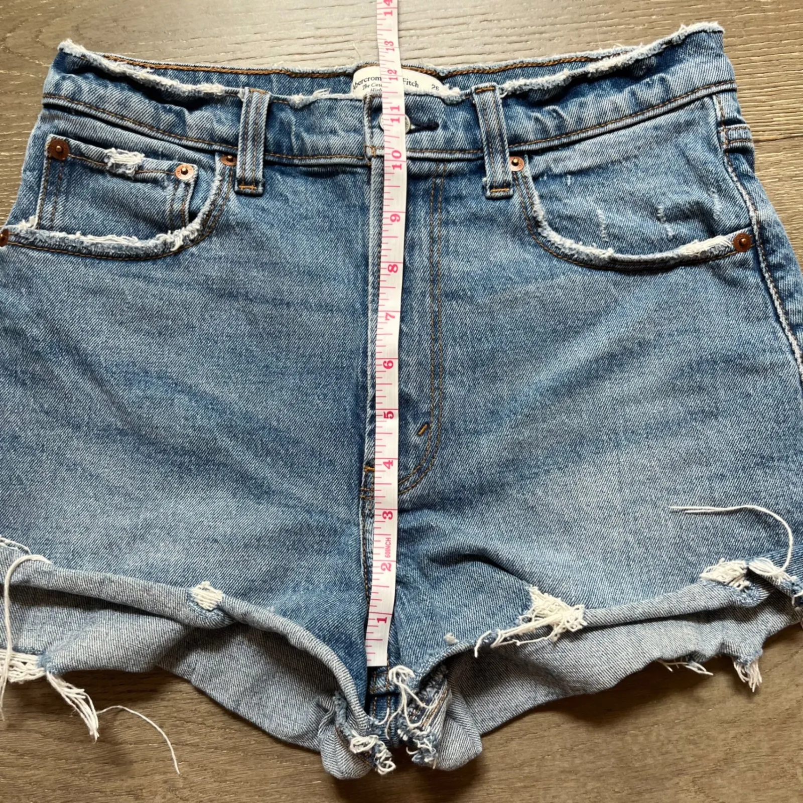 Abercrombie & Fitch The Cutoff Short High‎ Rise Denim Jean Shorts Womens Size 26 - Image 7