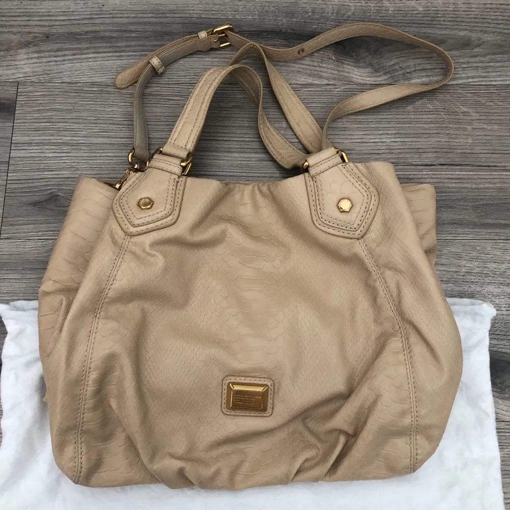 Marc by Marc Jacobs  Python Snakeskin Satchel Beige Handbag Shoulder Bag Purse - Image 2