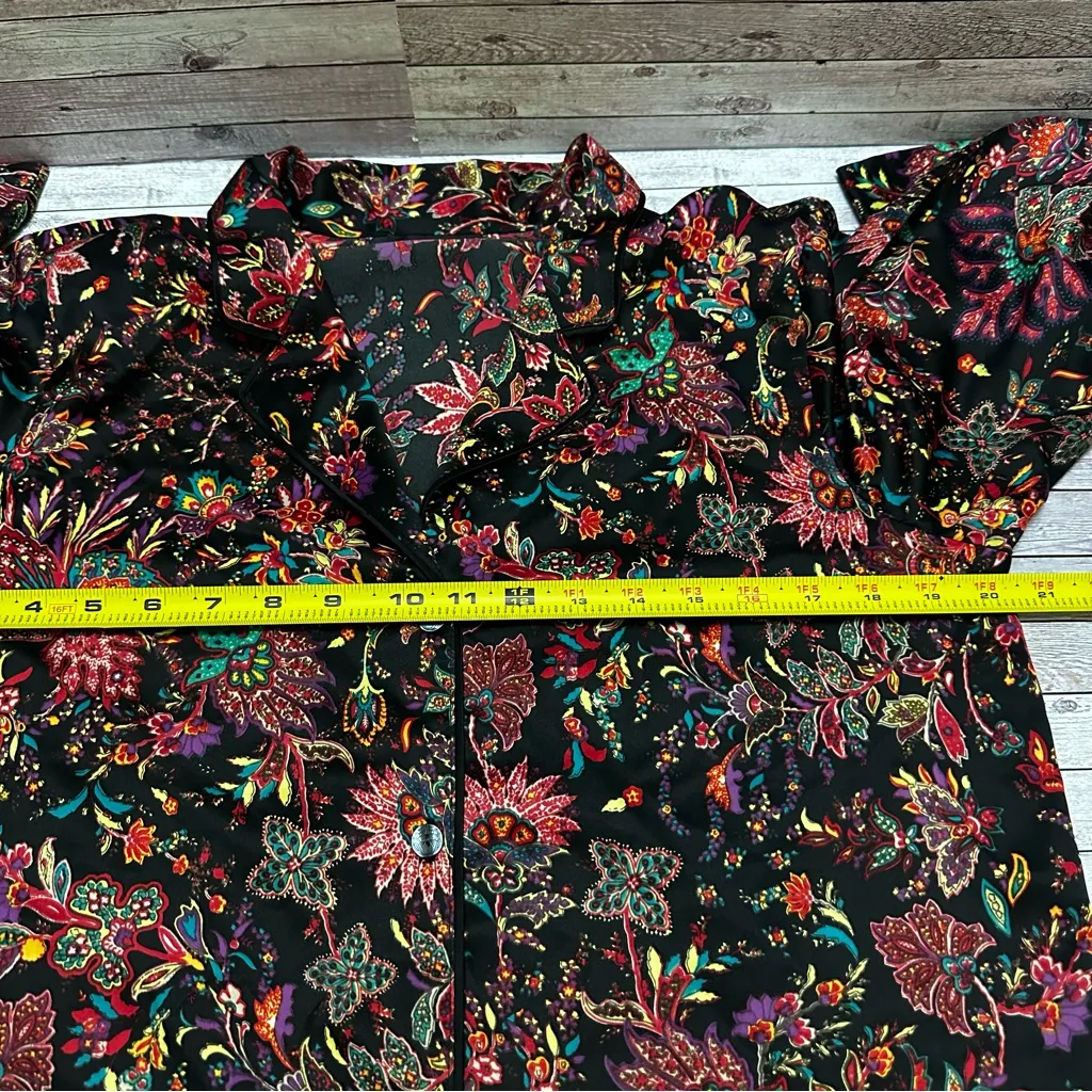 Natori Women’s Multicolor Floral Satin Loungewear pajama set size M Black Size M - Image 8