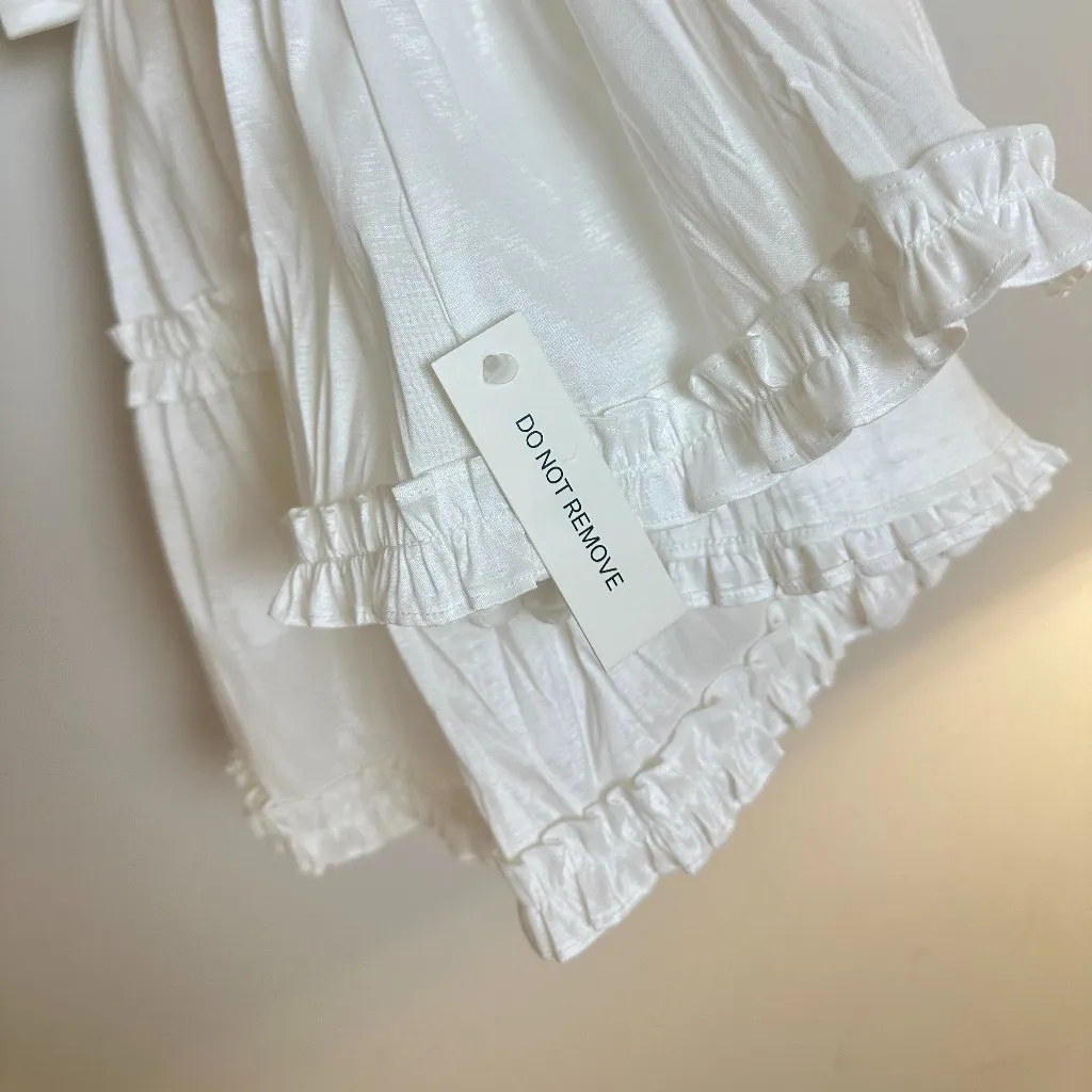 FOR LOVE & LEMONS Whipped Cream Taffeta Mini Dress in White Size X-Small - Image 11