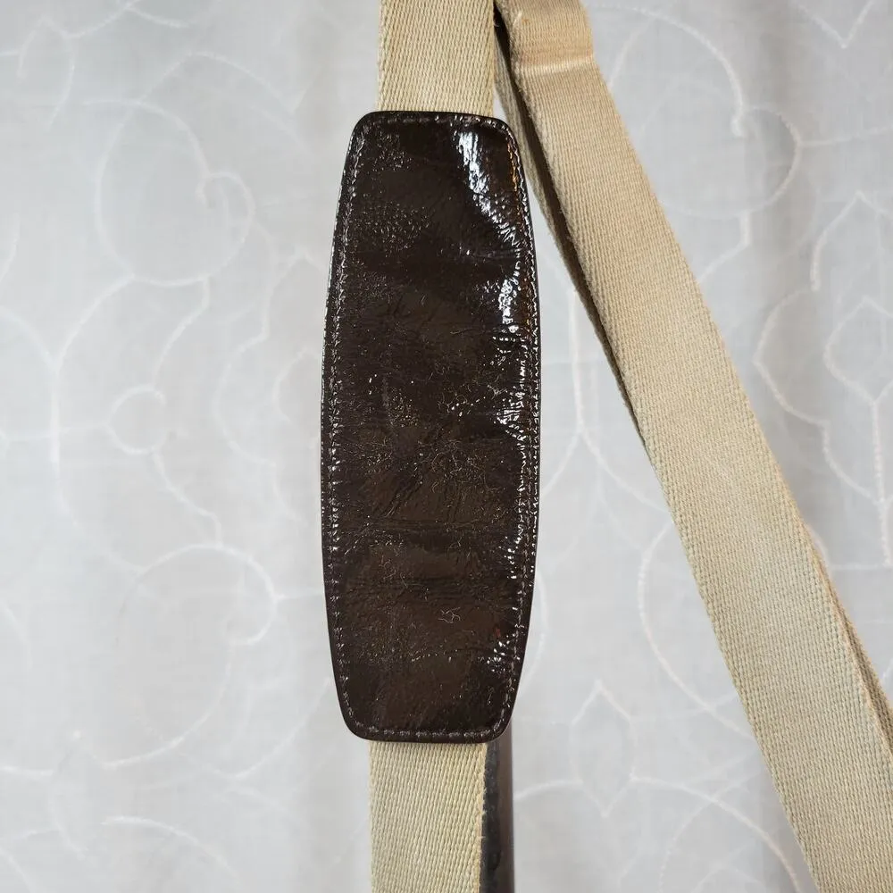 Coach Signature Cs Chain Link Op Art Bag Brown Purple Crossbody Fabric Leather - Image 11