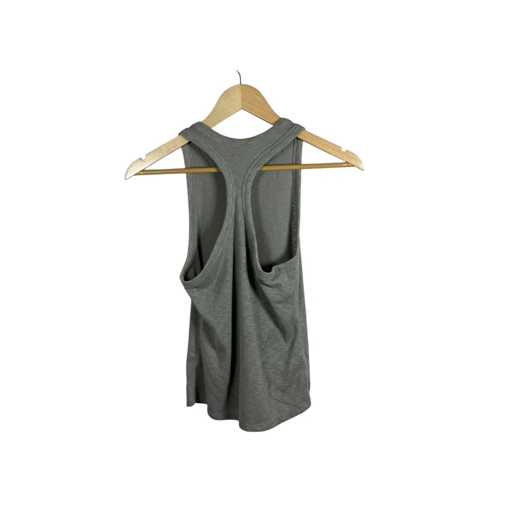 Vuori Women’s Sunrise High Neck Ribbed Tank in Dune Grey Size XS - Image 11