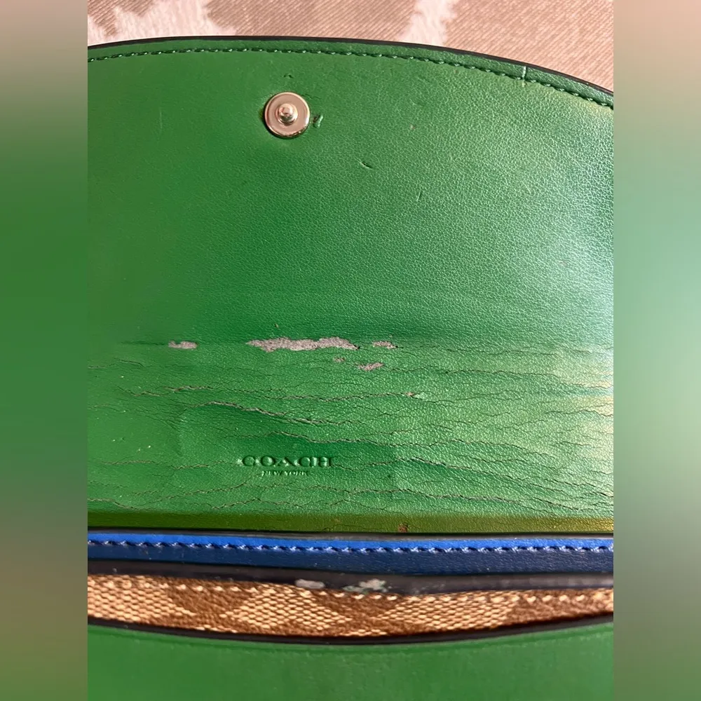 Coach Blue and Green Women's Wallet - Image 3