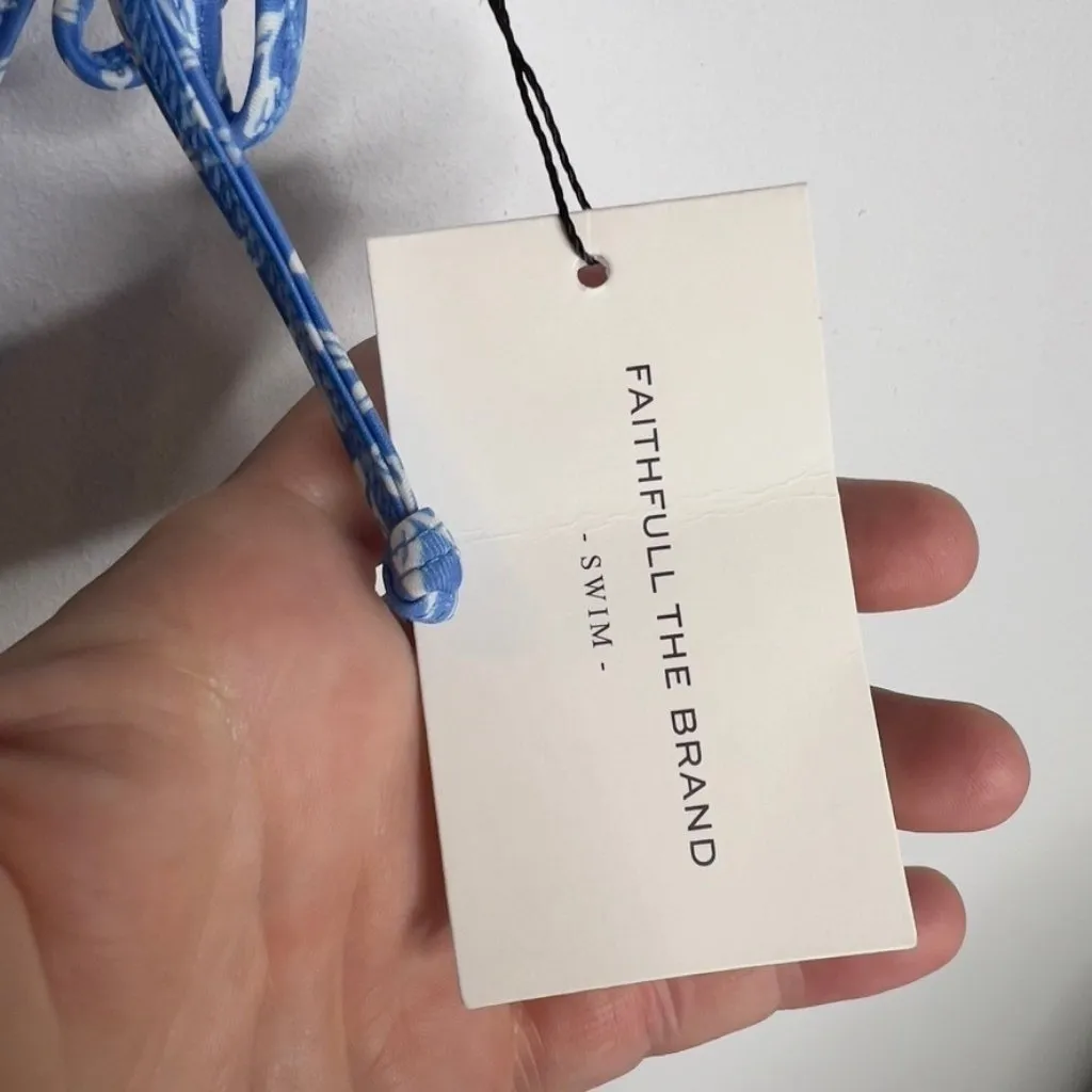 Faithfull the Brand Valensole Bikini Bottom Size 10 Blue - Image 3