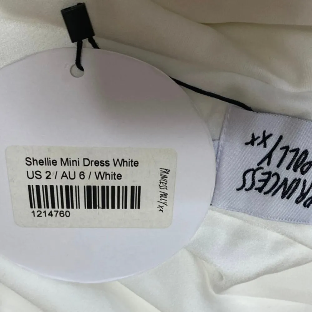 Princess Polly Shellie White Silk Satin Bandeau Twist Cutout Mini A Line Dress 2 - Image 5