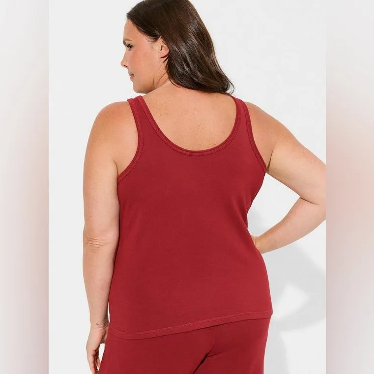 Torrid Red Dream Fleece Plush Notch Front Sleeveless Lounge Sleep Tank - size 1 - Image 8