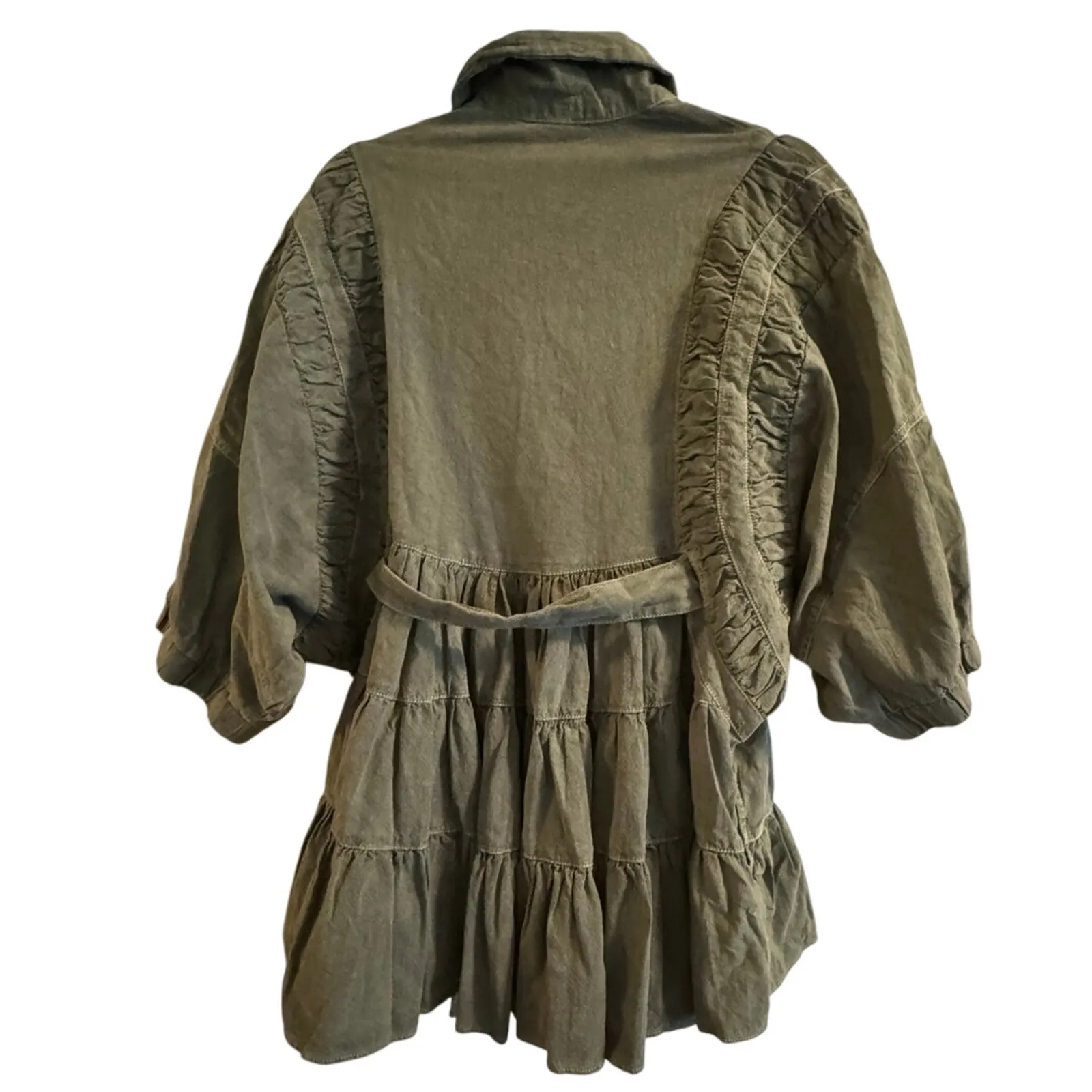 FREE PEOPLE Green Hampton Mini Dress Size L P2P 33.5” New w/o Tag MSRP $198 SOO - Image 10