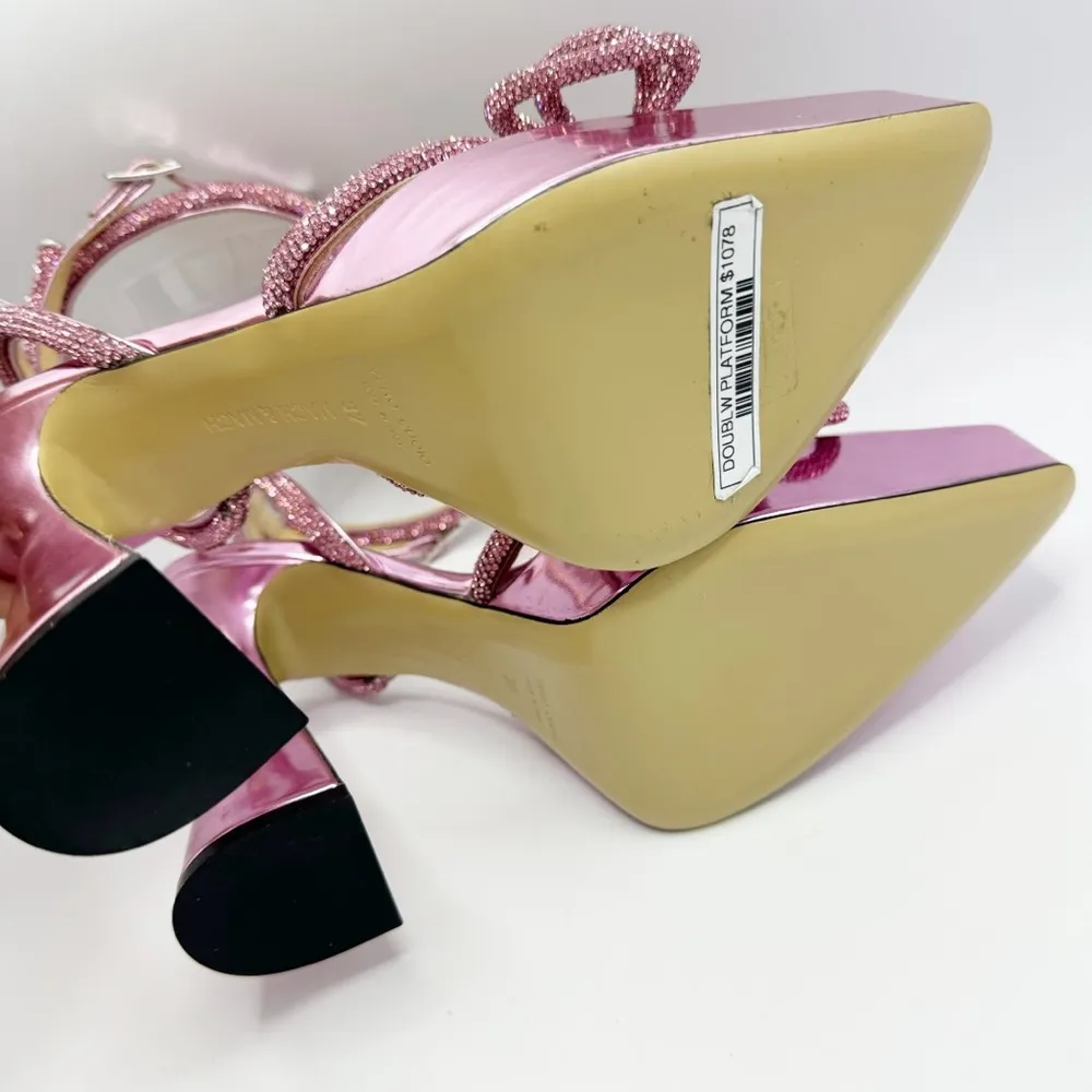 Mach & Mach Double Bow Crystal Platform Pump Size EU 37 Metallic - Image 3