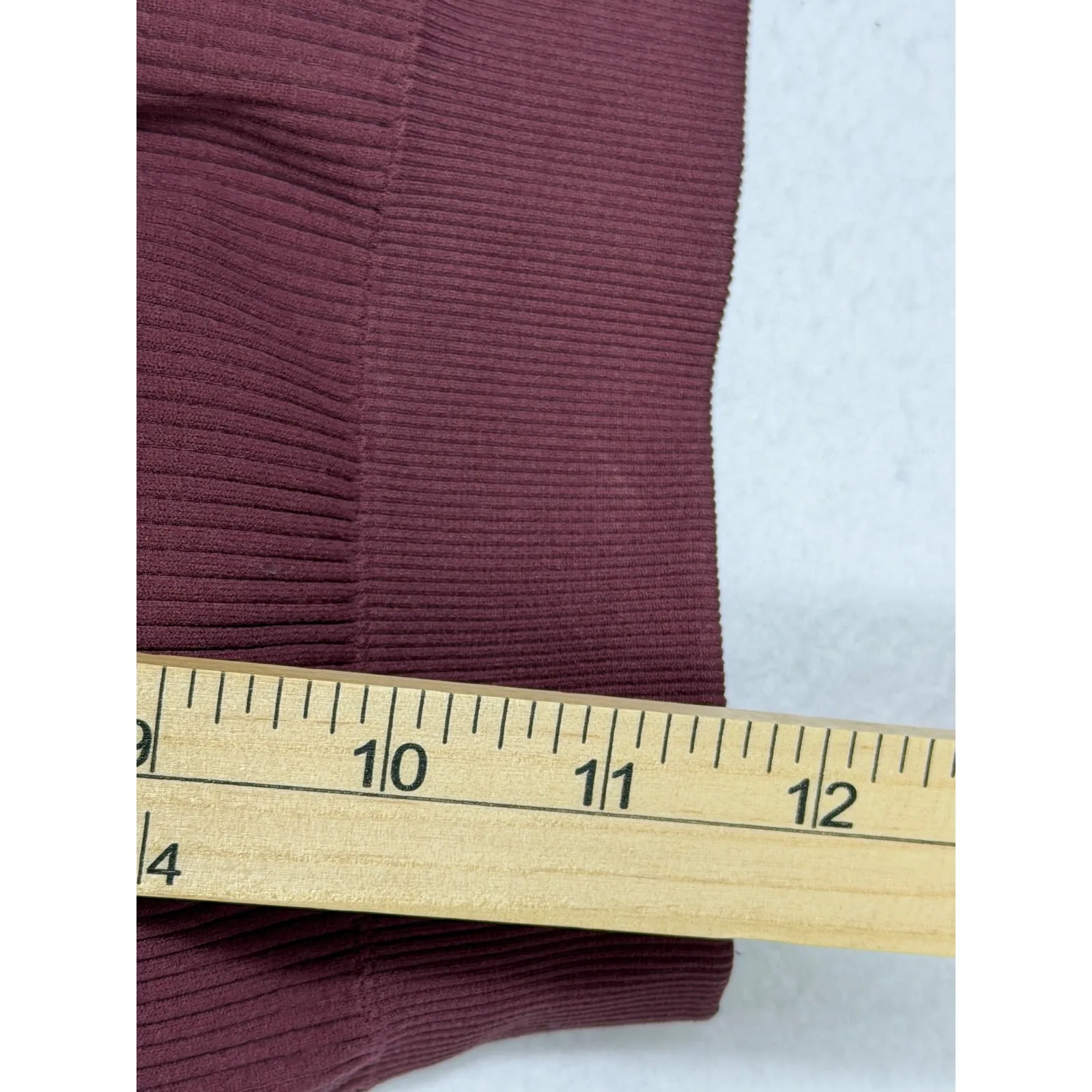 Aerie Ribbed Seamless Crossover Strap Sports Bra Burgundy Medium Athletic - Image 3