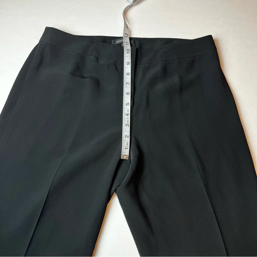 Lafayette 148 New York Barrow Dress‎ Pant Womens Size 10 Black Viscose Acetate - Image 8