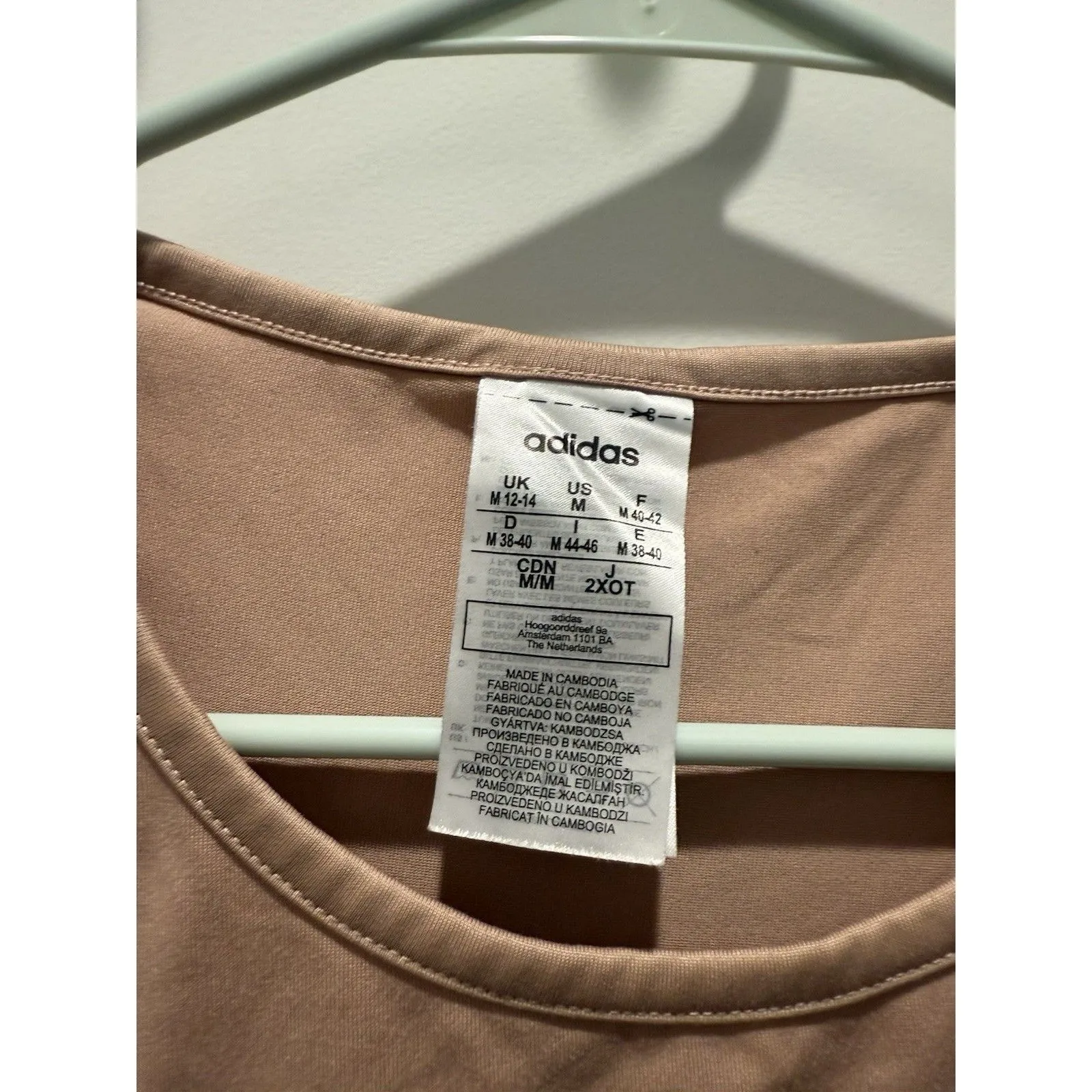 Women’s Adidas Tank Top X Zoe Saldana Collection Size M Ash Pearl Blush - Image 4