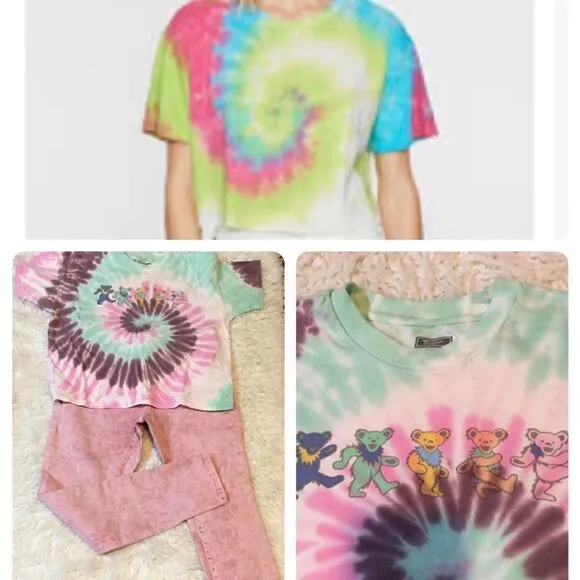 Tailgate  5 Bear oversized Tye Dye Crop Tee - Image 2
