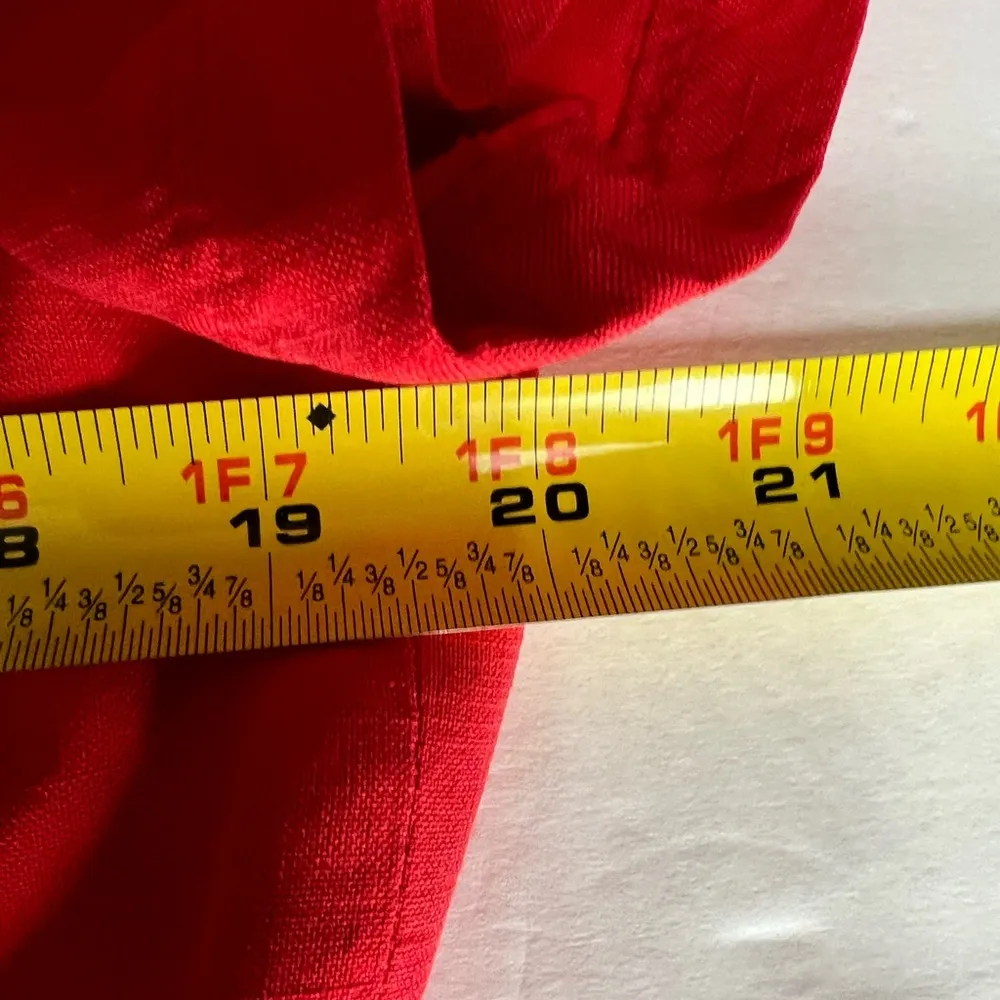 Dana Buchman 12 100% silk button front red shirt dress business vintage 80s - Image 7