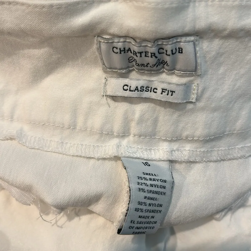 CHARTER CLUB classic fit white pull on pants - Image 4