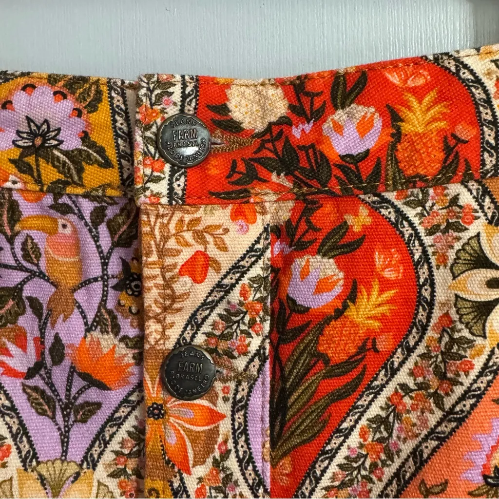 FARM Rio for Anthropologie Vibrant Floral Brazilian Rainforest Skirt Size XS - Image 10