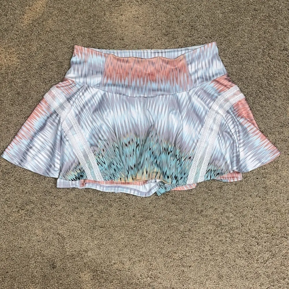 Free People Movement Pleats And Thank You‎ Printed Skort Sunspace Large Purple - Image 6