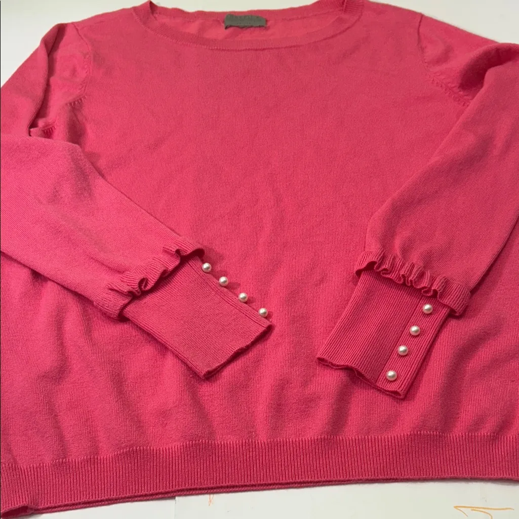 Joseph  Women's Vibrant Pink Crew Neck Sweater - Image 3