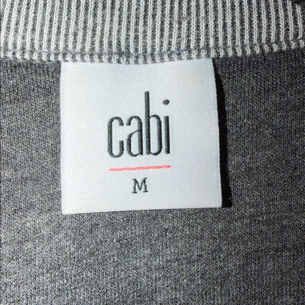 CAbi Drop Off Zip Back Grey Blazer Jacket Gray White Striped Size Medium - Image 7