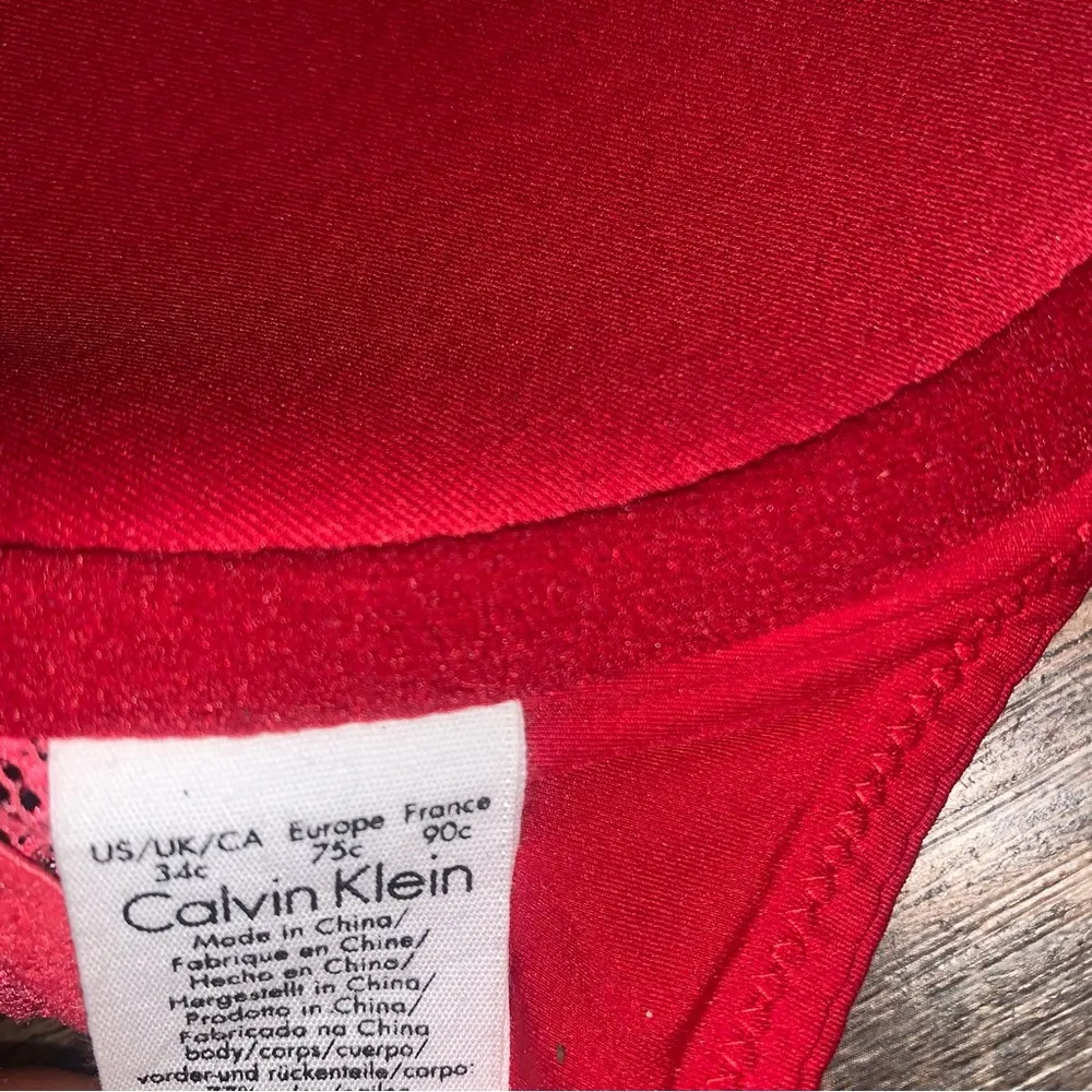 Calvin Klein Lace Red/Pink 34C Bra - Image 4