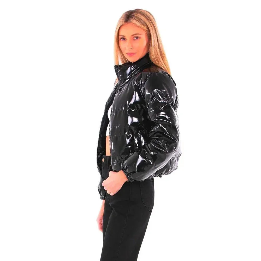 BB Dakota Cloud Shine Puffer in Black Small Womens Coat Jacket - Image 3