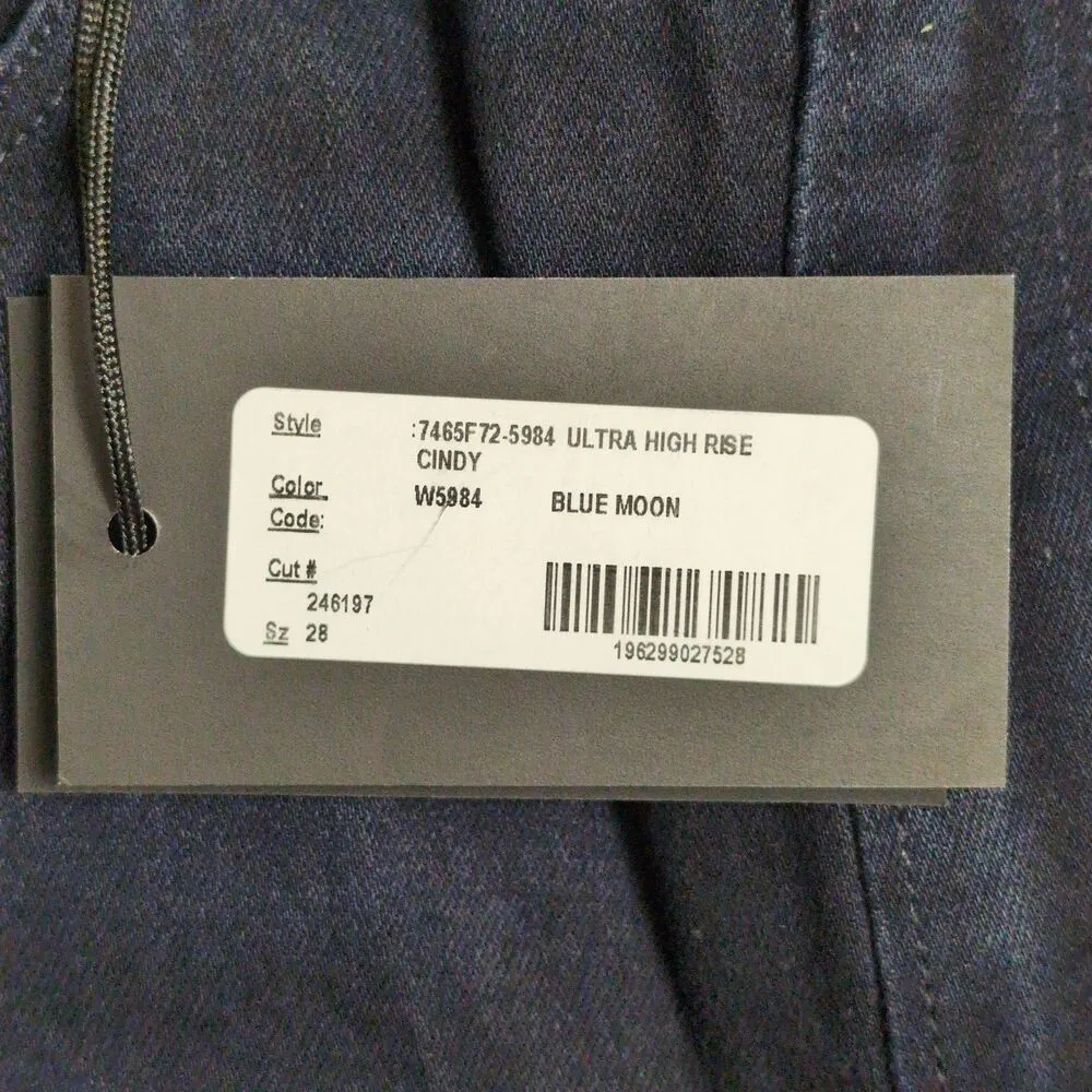 NWT PAIGE Blue Moon Super High Rise Straight Ankle Cindy Denim Jeans Size 28 - Image 14